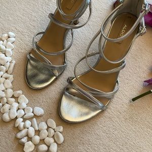 Silver Heels with straps